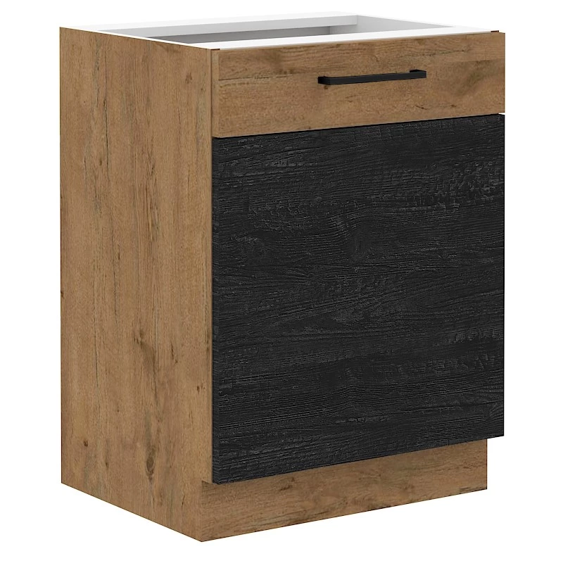 Eintüriger Unterschrank VANYA – Breite 60 cm, Matera / Eiche Lancelot