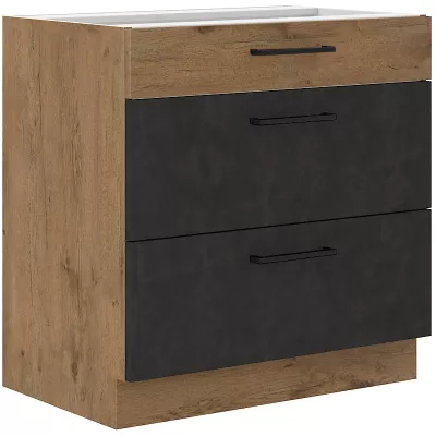 Unterschrank mit Schubladen VANYA – Breite 80 cm, Matera / Eiche Lancelot