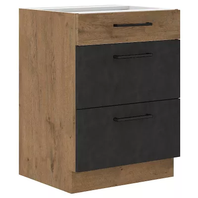 Schubladenschrank VANYA – Breite 60 cm, matera / Eiche Lancelot