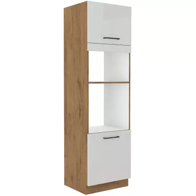 Einbaugeräteschrank VANYA – Breite 60 cm, Weiß / Eiche Lancelot