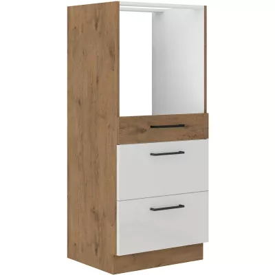 Schrank mit Schubladen für Einbaubackofen VANYA – Breite 60 cm, Weiß / Eiche Lancelot