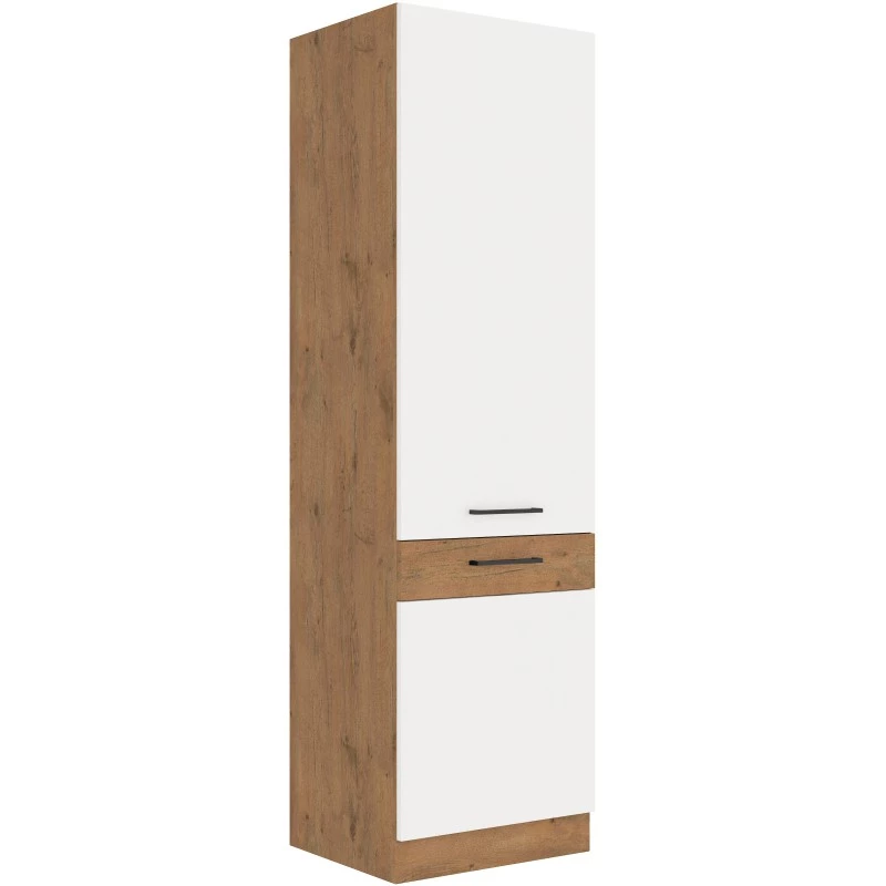 Schrank für Einbaukühlschränke VANYA – Breite 60 cm, Weiß / Eiche Lancelot