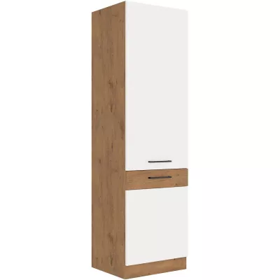 Schrank für Einbaukühlschränke VANYA – Breite 60 cm, Weiß / Eiche Lancelot