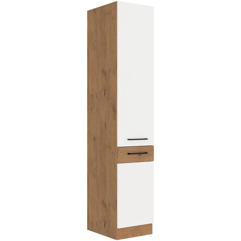 Lebensmittelschrank VANYA – Breite 40 cm, weiß / Eiche Lancelot