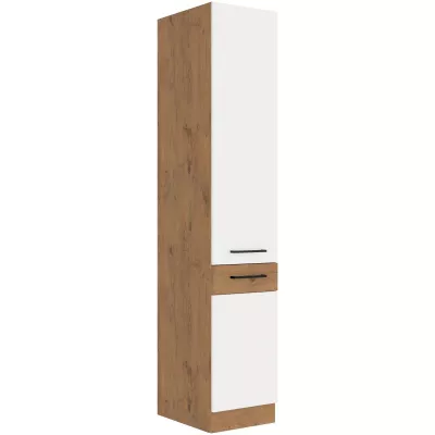 Lebensmittelschrank VANYA – Breite 40 cm, weiß / Eiche Lancelot