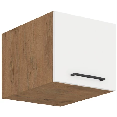 Oberschrank mit Flügeltüren VANYA – Breite 40 cm, weiß / Lancelot-Eiche