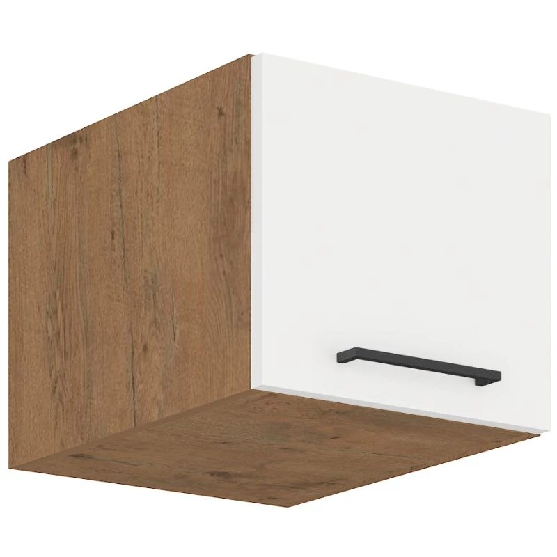 Oberschrank mit Flügeltüren VANYA – Breite 40 cm, weiß / Lancelot-Eiche