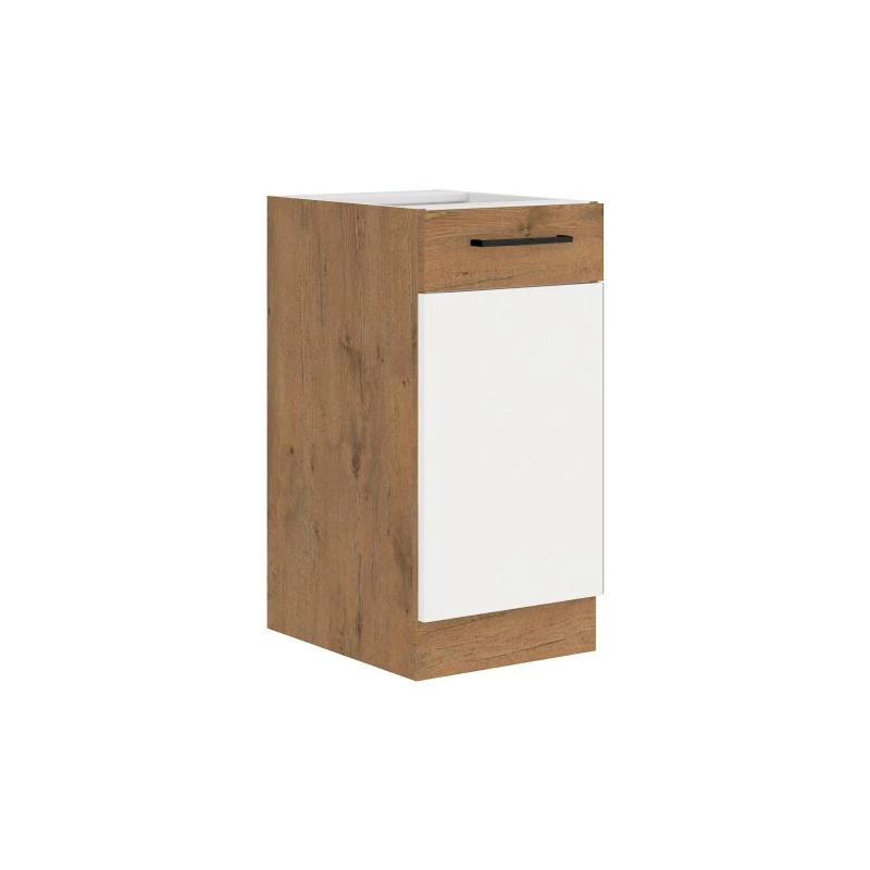 Eintüriger Unterschrank VANYA – Breite 40 cm, Weiß / Eiche Lancelot