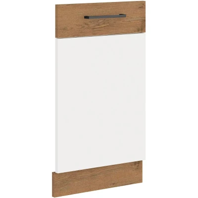 Tür für Einbau-Geschirrspüler VANYA – 713 x 446 cm, weiß / Lancelot-Eiche