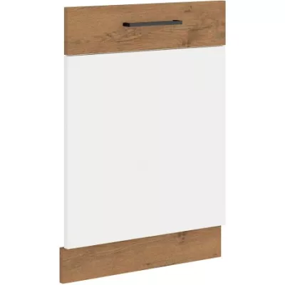 Tür für Einbau-Geschirrspüler VANYA – 713 x 596 cm, weiß / Lancelot-Eiche