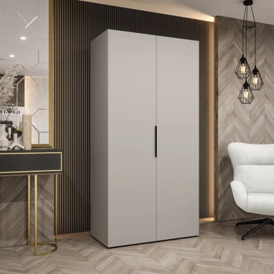 Kleiderschrank 100 cm TUANA - Kaschmir / Schwarz