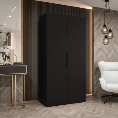 Kleiderschrank 100 cm TUANA - schwarz