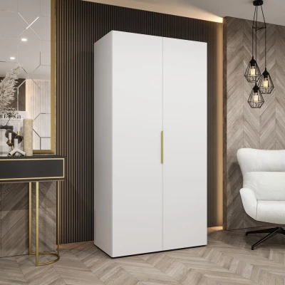 Kleiderschrank 100 cm TUANA - weiß/gold