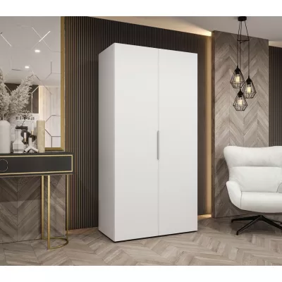 Kleiderschrank 100 cm TUANA - weiß/silber