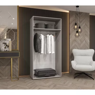 Kleiderschrank 100 cm TUANA - weiß/silber