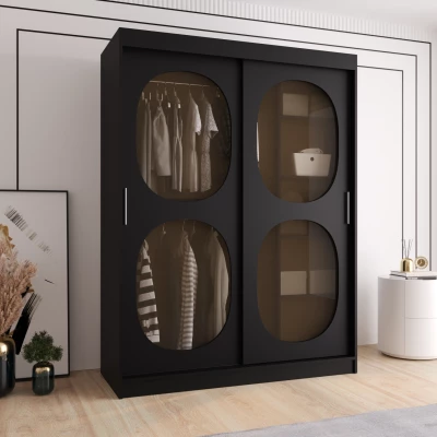 Glasgarderobe 150 cm DEFNE - schwarz