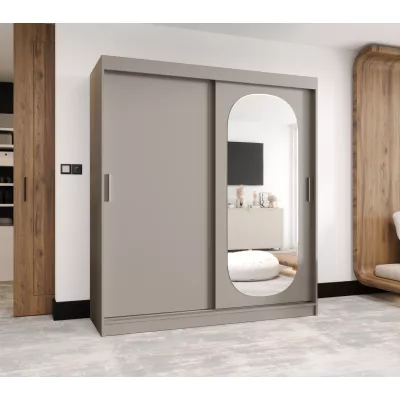 Kleiderschrank 180 cm BEREN mit Spiegel - Kaschmir
