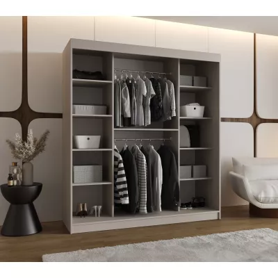 Kleiderschrank 180 cm BEREN mit Spiegel - Kaschmir