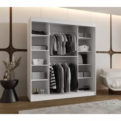 Kleiderschrank BEREN 180 cm mit Spiegel - weiß