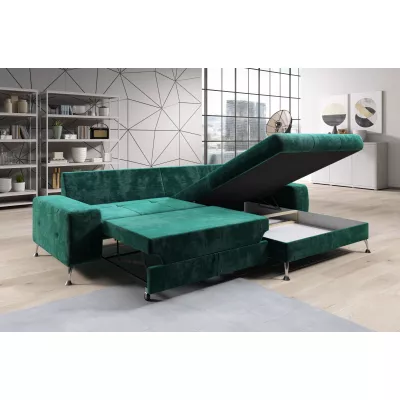 Stilvolles Schlafsofa CHRISTINE – rot, linke Ecke
