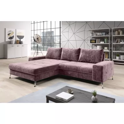 Stilvolles Schlafsofa CHRISTINE – lila, linke Ecke