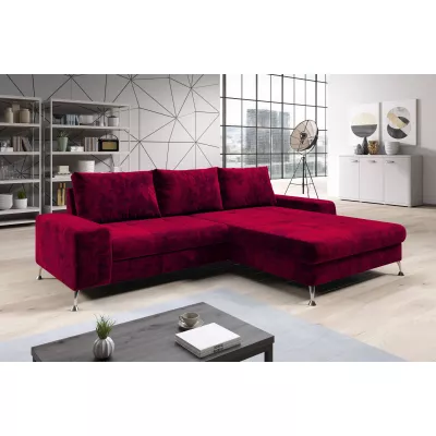 Stilvolles Schlafsofa CHRISTINE – rot, rechte Ecke