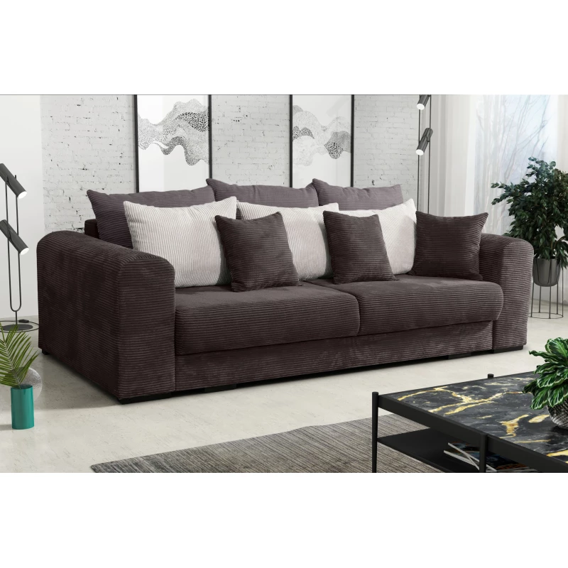 Gepolstertes Dreisitzer-Sofa SAHRADA – dunkelgrau / hellgrau / grau