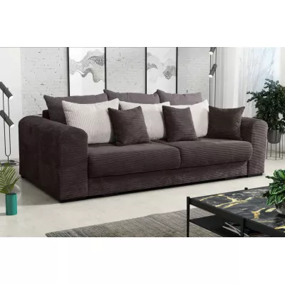 Gepolstertes Dreisitzer-Sofa SAHRADA – dunkelgrau / hellgrau / grau
