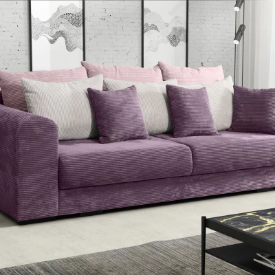 Gepolstertes Dreisitzer-Sofa SAHRADA – lila/hellgrau/rosa