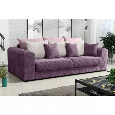 Gepolstertes Dreisitzer-Sofa SAHRADA – lila/hellgrau/rosa