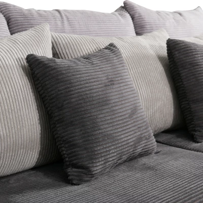 Gepolstertes Dreisitzer-Sofa SAHRADA – lila/hellgrau/rosa
