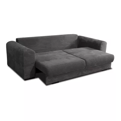 Gepolstertes Dreisitzer-Sofa SAHRADA – Esche / Hellgrau / Grau
