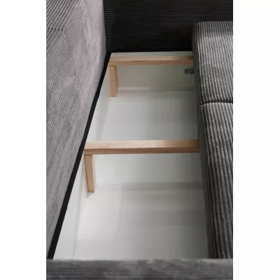 Gepolstertes Dreisitzer-Sofa SAHRADA – Esche / Hellgrau / Grau