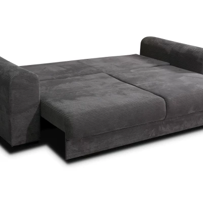Gepolstertes Dreisitzer-Sofa SAHRADA – Esche / Hellgrau / Grau
