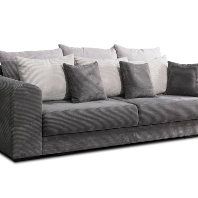 Gepolstertes Dreisitzer-Sofa SAHRADA – Esche / Hellgrau / Grau