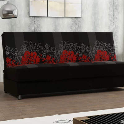 Sofa mit Stauraum TEMARI - schwarz/rot