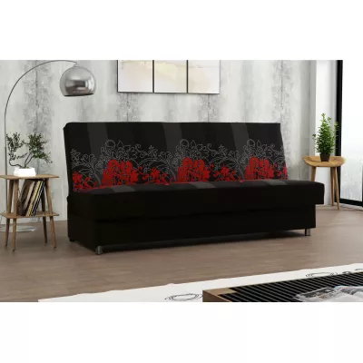 Sofa mit Stauraum TEMARI - schwarz/rot
