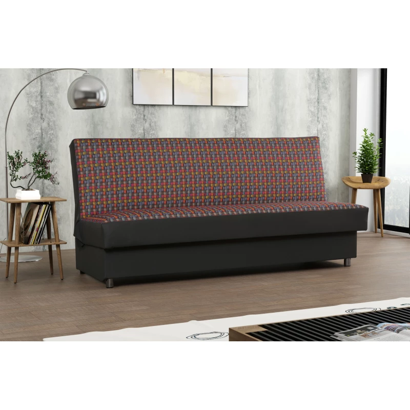 Sofa mit Stauraum TEMARI – Dunkelgrau/Rot