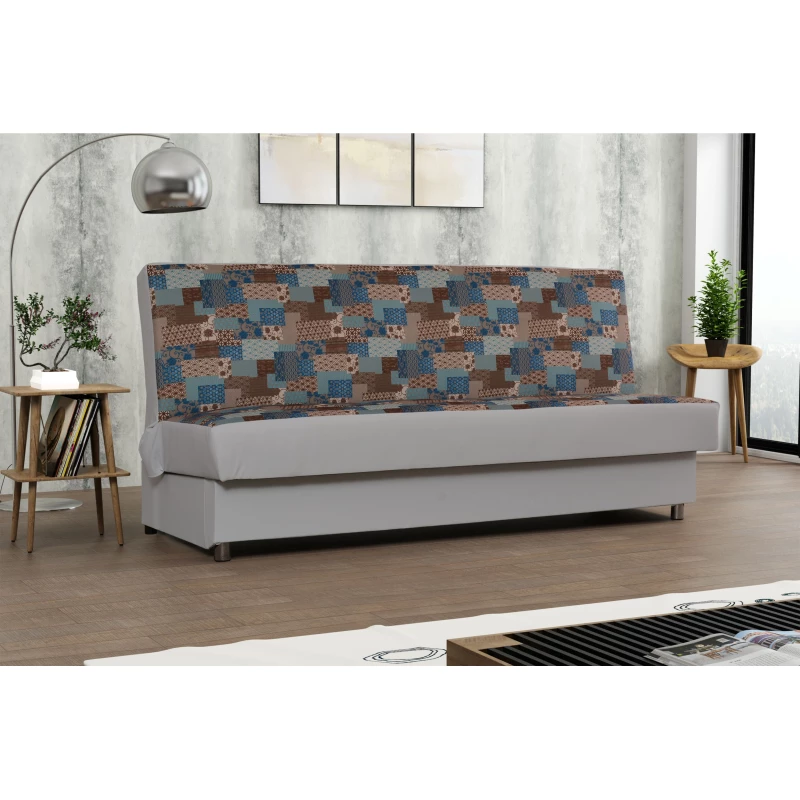 Sofa mit Stauraum TEMARI - grau / braun / blau