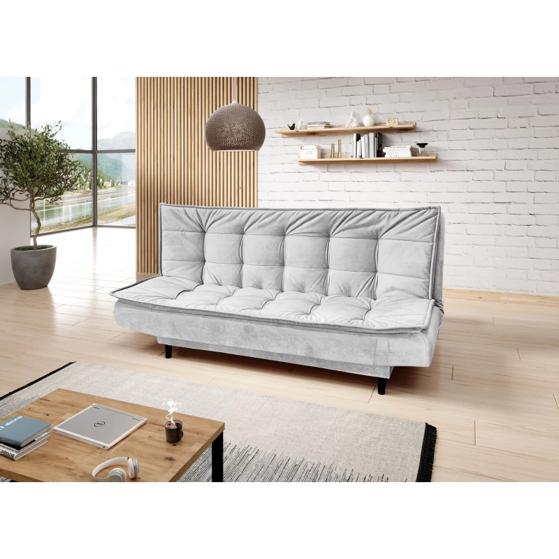 Gepolstertes Dreisitzer-Sofa ULJANA – hellgrau