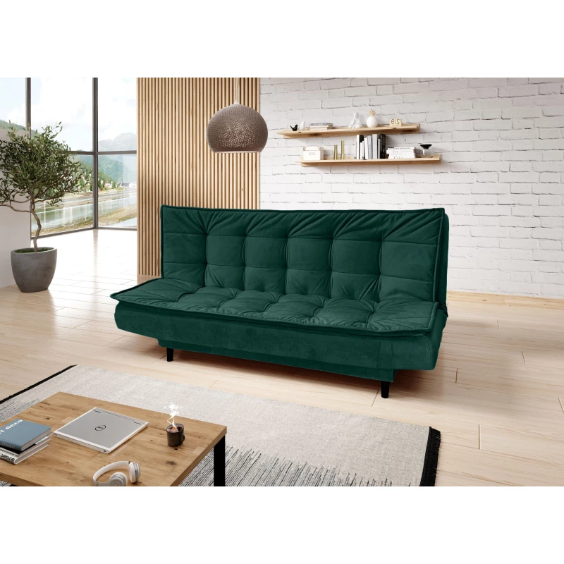 Gepolstertes Dreisitzer-Sofa ULJANA – Dunkelgrün