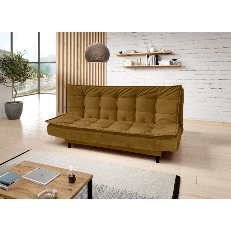 Gepolstertes Dreisitzer-Sofa ULJANA - Senfgelb