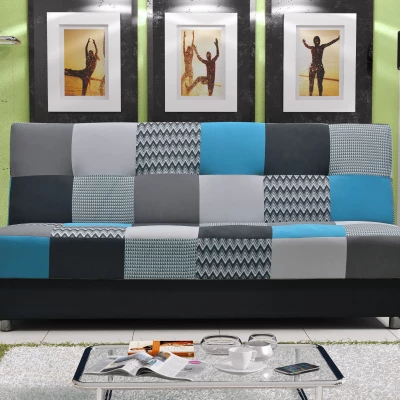 Schlafsofa KATARINA – schwarz / grau / blau