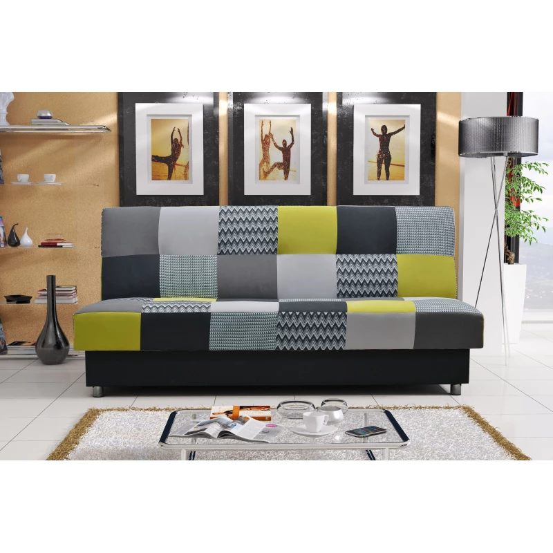 Schlafsofa KATARINA – schwarz / grau / grün