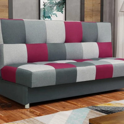 Schlafsofa KATARINA – Dunkelgrau / Grau / Rosa