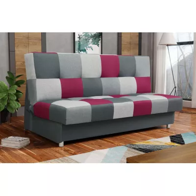 Schlafsofa KATARINA – Dunkelgrau / Grau / Rosa