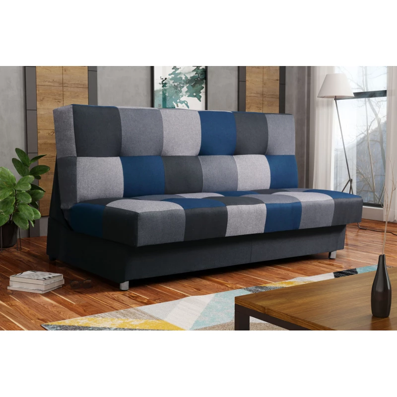 Schlafsofa KATARINA – Dunkelgrau / Grau / Blau