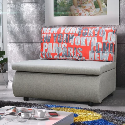 Kindersofa DALIDA - grau/rot