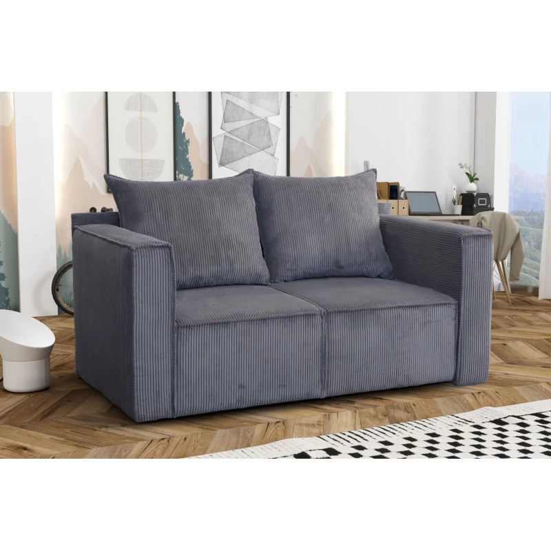 Zweisitzer-Schlafsofa ANNEKA - grau