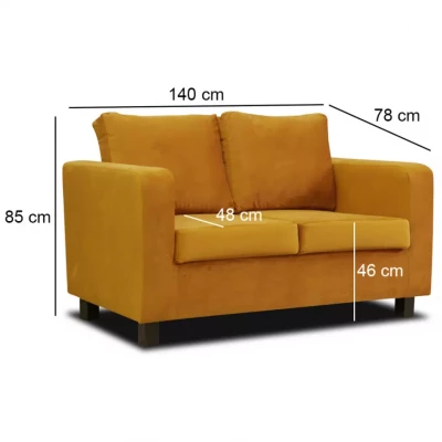 Gepolstertes Zweisitzer-Sofa CRISTALINA - grün